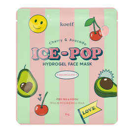 Гидрогелевая маска для лица вишня и авокадо, 30 г | KOELF Cherry & Avocado Ice-Pop Hydrogel Face Mask